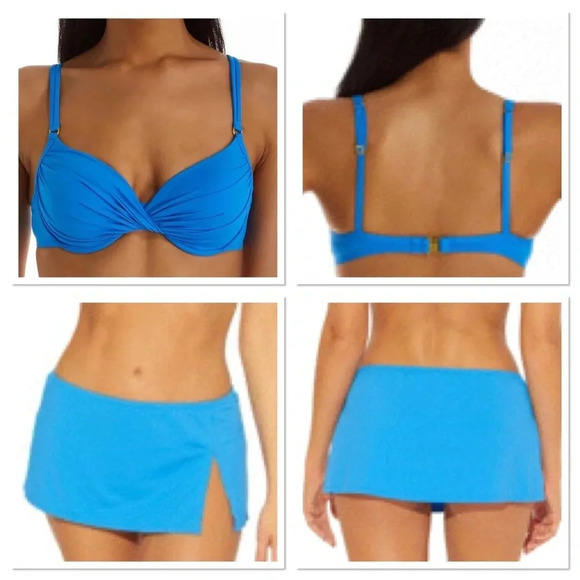 Bleu Rod Beattie Solid Twist D Cup Bikini Swim Top - Picture 1 of 13